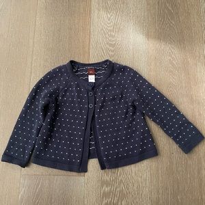 Tea Collection Navy Heart Cardigan Sz 3